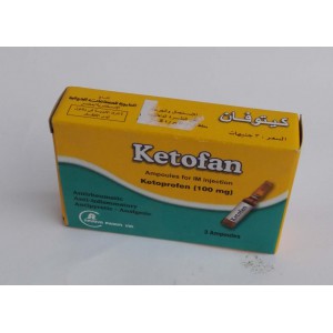Ketofan ( ketoprofen 100 mg/2 ml ) 3 ampoules I.M